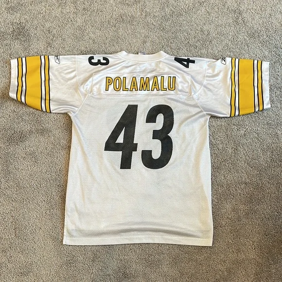 SOLD Troy Polamalu Reebok #43 NFL Players Pittsburgh Steelers Jersey / size M - Picture 2 of 6